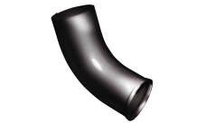 Колено стока Grand Line ПУ 90мм RAL 9005 черный