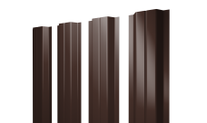 Штакетник П-образный A с прямым резом Grand Line 0,5 Satin Matt RAL 8017 шоколад