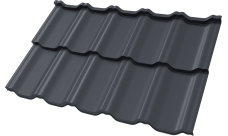 Профиль волновой "Квинта Уно" ("Kvinta Uno") 0,45 PE RAL 7024 мокрый асфальт