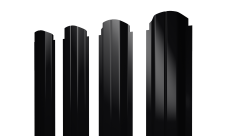 Штакетник П-образный A фигурный 0,5 Satin Matt RAL 9005 черный