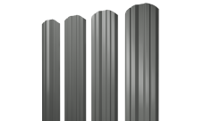 Штакетник Твин фигурный Grand Line 0,45 PE RAL 7005 мышино-серый