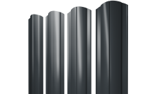 Штакетник Круглый фигурный Grand Line 0,5 Satin RAL 7016 антрацитово-серый