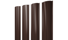 Штакетник Полукруглый Slim с прямым резом Grand Line 0,45 PE RAL 8017 шоколад