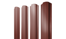 Штакетник Прямоугольный фигурный Grand Line 0,45 PE RAL 3009 оксидно-красный
