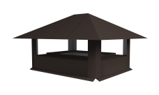 Дымник на трубу 520х390мм 0,45 PE с пленкой RR 32 темно-коричневый