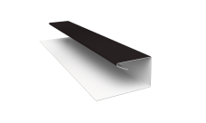 Планка П-образная завершающая сложная (КД) 0,5 PurPro Matt 275 RAL 9005 черный (2м)