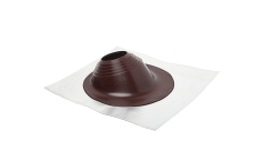 Проходной элемент (мастер флеш) угловой №2 (180-280мм) +185 EPDM (металлический неокрашенный фланец) коричневый