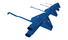 Снегозадержатель трубчатый для керамической/натуральной черепицы RAL 5005 3м (профиль до 50мм)