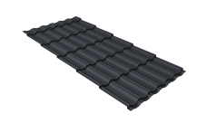 Металлочерепица "Квинта Юг" 0,5 PurPro Matt 275 RAL 7024 мокрый асфальт