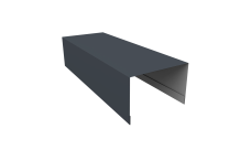 Крышка для забора из сайдинга Квадро Брус, Корабельная Доска, ЭкоБрус new Grand Line 0,5 Drap TX RAL 7024 мокрый асфальт (2,5м)