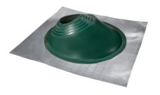 Проходной элемент (мастер флеш) угловой №3.1 (280-460мм) +185 EPDM (металлический неокрашенный фланец) зеленый