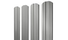 Штакетник Твин фигурный Grand Line 0,45 PE RAL 9006 бело-алюминиевый