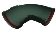 Угол желоба составной 90-150 град.Классика 120 ПВХ Grand Line зелёный (RAL 6005)