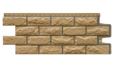 Фасадная панель Grand Line Колотый камень Design песочный со швом RAL 7006