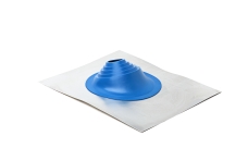 Проходной элемент (мастер флеш) угловой №1 (75-200мм) +240 силиконовый (металлический неокрашенный фланец) синий