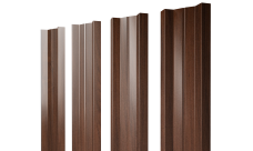 Штакетник М-образный A с прямым резом 0,45 Print Elite Choco Wood TwinColor