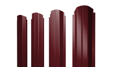 Штакетник П-образный A фигурный 0,45 Drap TX RAL 3005 красное вино