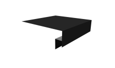 Планка околооконная сложная 200х50х18 (j-фаска) Grand Line 0,5 Satin с пленкой RAL 9005 черный (2м)