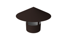 Дымник на трубу круглый d120 0,5 Satin с пленкой RR 32 темно-коричневый