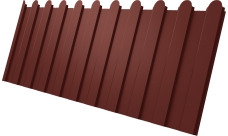 Профнастил С8A v02 фигурный Grand Line 0,5 Satin с пленкой RAL 3009 оксидно-красный