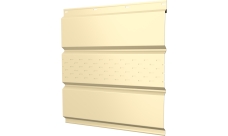 Софит металлический Классик v01 Grand Line центральная перфорация 0,5 Satin с пленкой RAL 1015 светлая слоновая кость