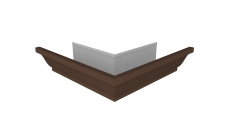 Угол желоба со сварным швом наружный Vortex Lite 130мм RAL 8017 шоколад