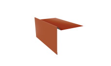 Планка ветровая для мягкой кровли простая 100х20х100 Grand Line 0,45 Drap ST RAL 8004 терракота (2м)