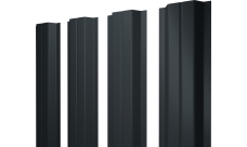 Штакетник П-образный A с прямым резом Grand Line 0,5 Velur X RAL 7016 антрацитово-серый