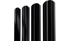 Штакетник Твин XL фигурный Grand Line 0,4 PE матовый двухсторонний RAL 9005 черный