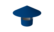 Дымник на трубу круглый d180 0,5 Satin с пленкой RAL 5005 сигнальный синий