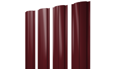 Штакетник Полукруглый Slim с прямым резом Grand Line 0,45 Drap TX RAL 3005 красное вино