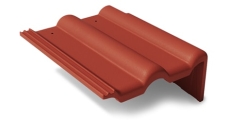 Боковая цементно-песчаная черепица Braas Франкфуртская правая, вишня