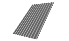 Профнастил С21R 0,45 PE RAL 9006 бело-алюминиевый