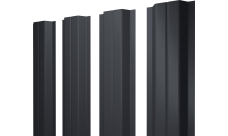 Штакетник П-образный A с прямым резом Grand Line 0,45 Drap TX RAL 7024 мокрый асфальт