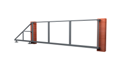 Ворота откатные Жалюзи к кирпичному столбу 2,0х6,0 RAL 7024