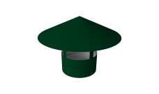 Дымник на трубу круглый d160 0,5 Satin с пленкой RAL 6005 зеленый мох