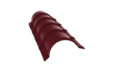 Планка малого конька полукруглого 0,5 Satin с пленкой RAL 3005 красное вино (1,97м)