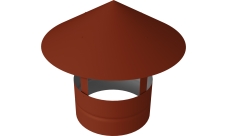 Дымник на трубу круглый d180 0,5 Satin с пленкой RAL 8004 терракота