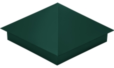 Колпак на столб 390х390мм 0,4 PE с пленкой RAL 6005 зеленый мох