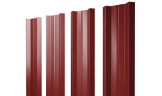 Штакетник М-образный A с прямым резом 0,45 PE RAL 3011 коричнево-красный