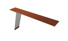 Планка карнизная фальц 130х80 0,5 Satin с пленкой RAL 8004 терракота (3м)