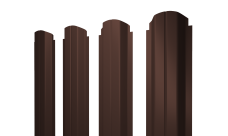 Штакетник П-образный A фигурный Grand Line 0,5 Velur X RAL 8017 шоколад