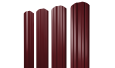 Штакетник Твин фигурный Grand Line 0,5 Сатин RAL 3005 красное вино