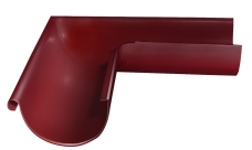 Угол желоба внешний Grand Line PU 90 гр 125 мм RAL 3005 красное вино