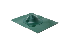 Проходной элемент (мастер флеш) угловой №1 (75-200мм) +240 силиконовый (металлический окрашенный фланец) зеленый