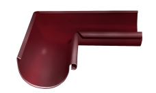 Угол желоба внутренний Grand Line PU 90 гр 125 мм RAL 3005 красное вино