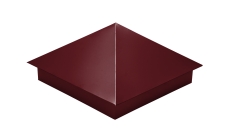 Колпак на столб 390х390мм 0,5 Satin с пленкой RAL 3005 красное вино