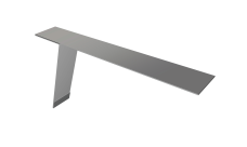 Планка карнизная фальц 130х80 0,5 Satin с пленкой RAL 9006 бело-алюминиевый (2м)