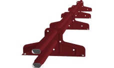 Снегозадержатель трубчатый Premium М4 45х25 RAL 3005 (3м) оцинкованный