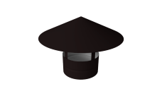 Дымник на трубу круглый d115 0,5 Satin с пленкой RAL 9005 черный